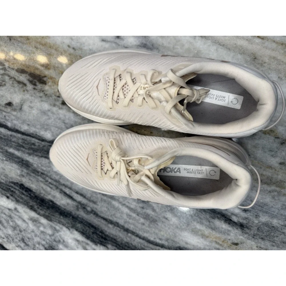 Hoka Rincon 3 Rose Gold with Metallic Rose Gold Branding Women's 7